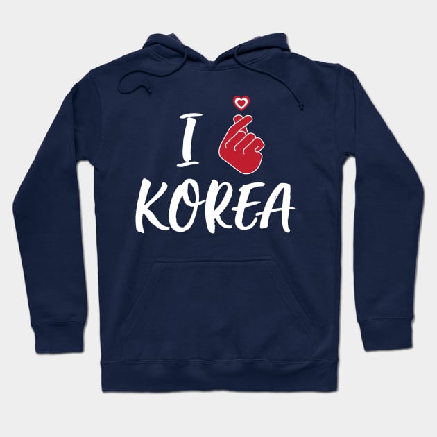 I Love Korea ( White Color Font ) Hoodie by Sassify